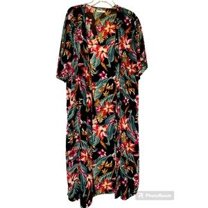 Tropical Print Sheer Duster